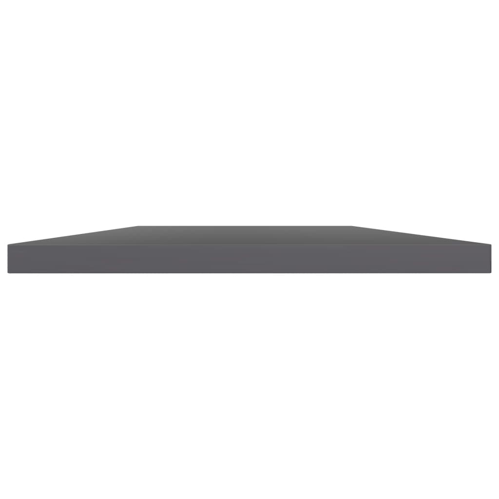 8 db magasfényű szürke szerelt fa könyvespolc 40 x 30 x 1,5 cm