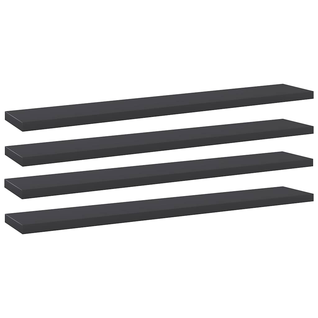 4 db szürke forgácslap könyvespolc 60 x 10 x 1,5 cm