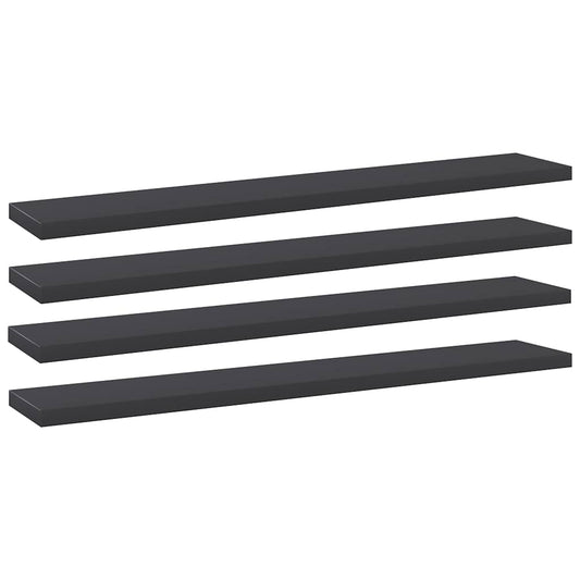 4 db szürke forgácslap könyvespolc 60 x 10 x 1,5 cm