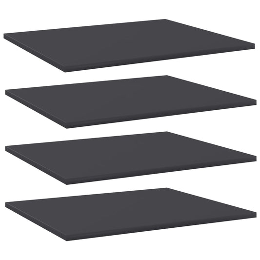 4 db szürke forgácslap könyvespolc 60 x 50 x 1,5 cm