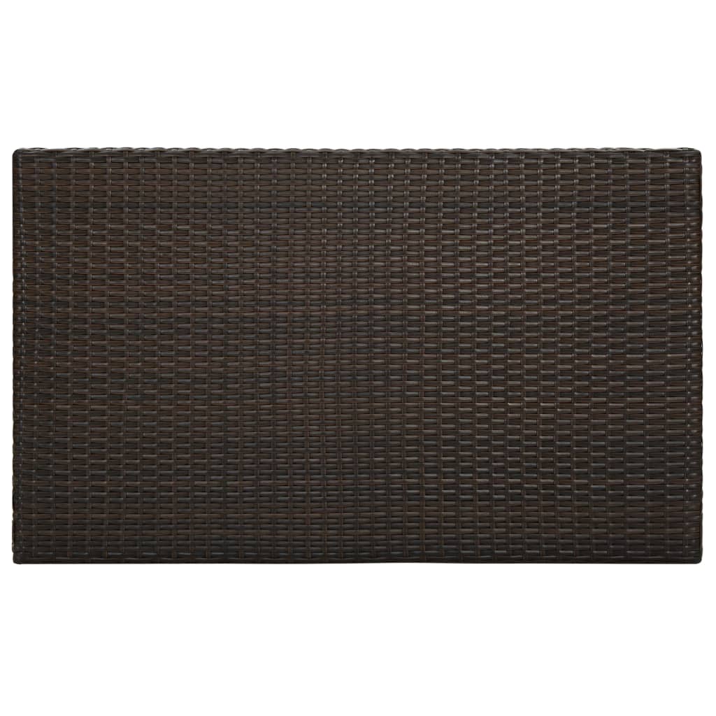 5 részes barna polyrattan kerti bárszett párnákkal