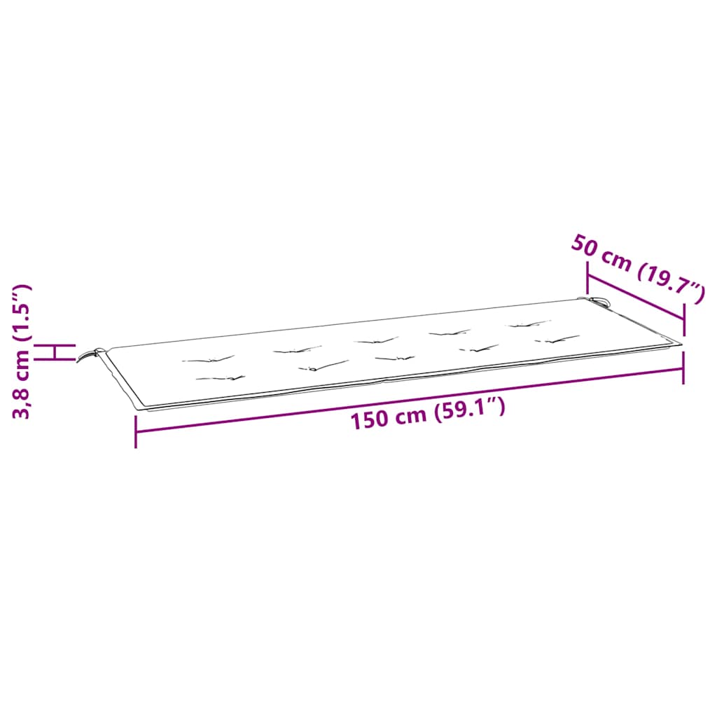 tömör tíkfa rakásolható kerti pad párnával 159 cm