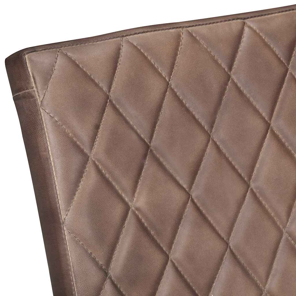 4 db barna valódi bőr szánkótalpas étkezőszék