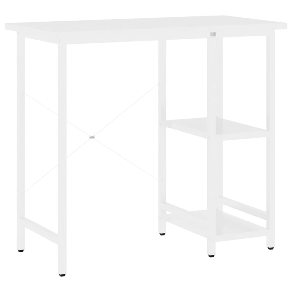 fehér MDF és fém számítógépasztal 80 x 40 x 72 cm