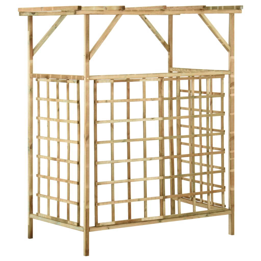 impregnált fenyőfa kerti pergola 2 szemeteskukához