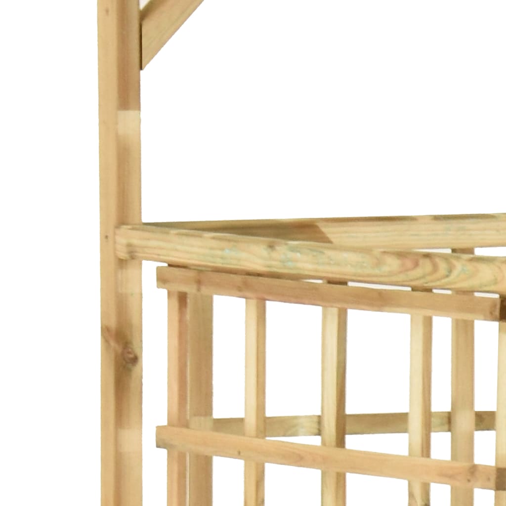 impregnált fenyőfa kerti pergola 2 szemeteskukához