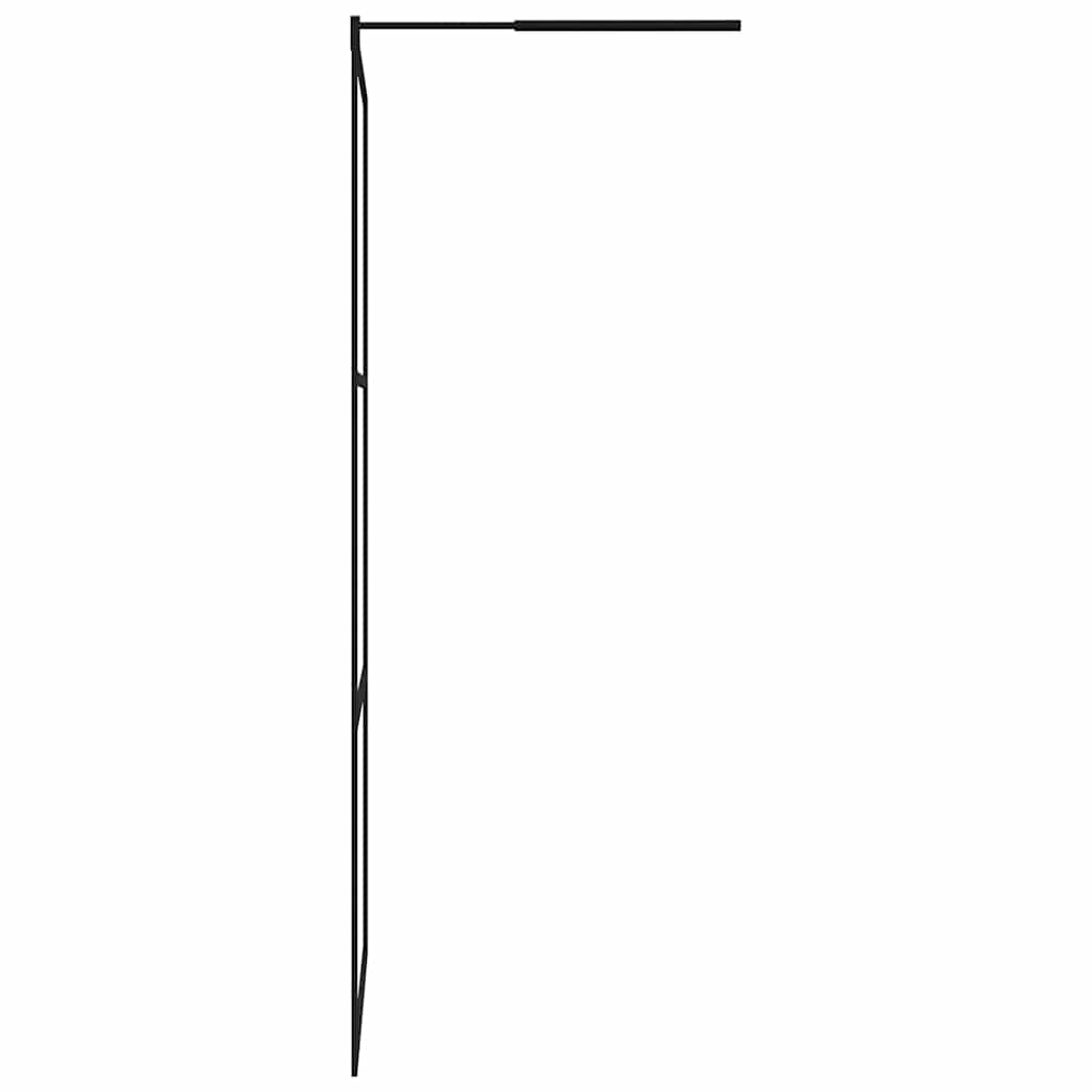 fekete zuhanyfal átlátszó ESG üveggel 115 x 195 cm