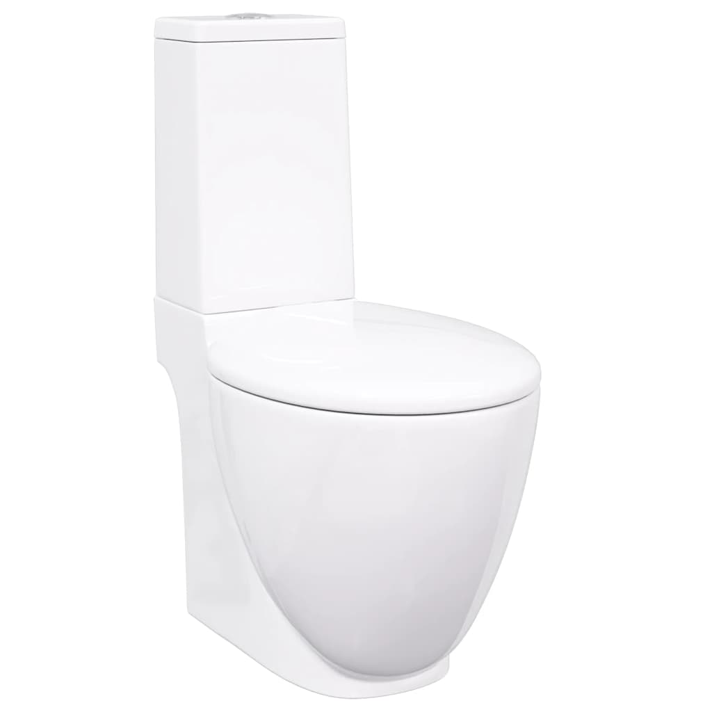 fürdőszobai kerek fehér kerámia WC alsó vízelvezetéssel