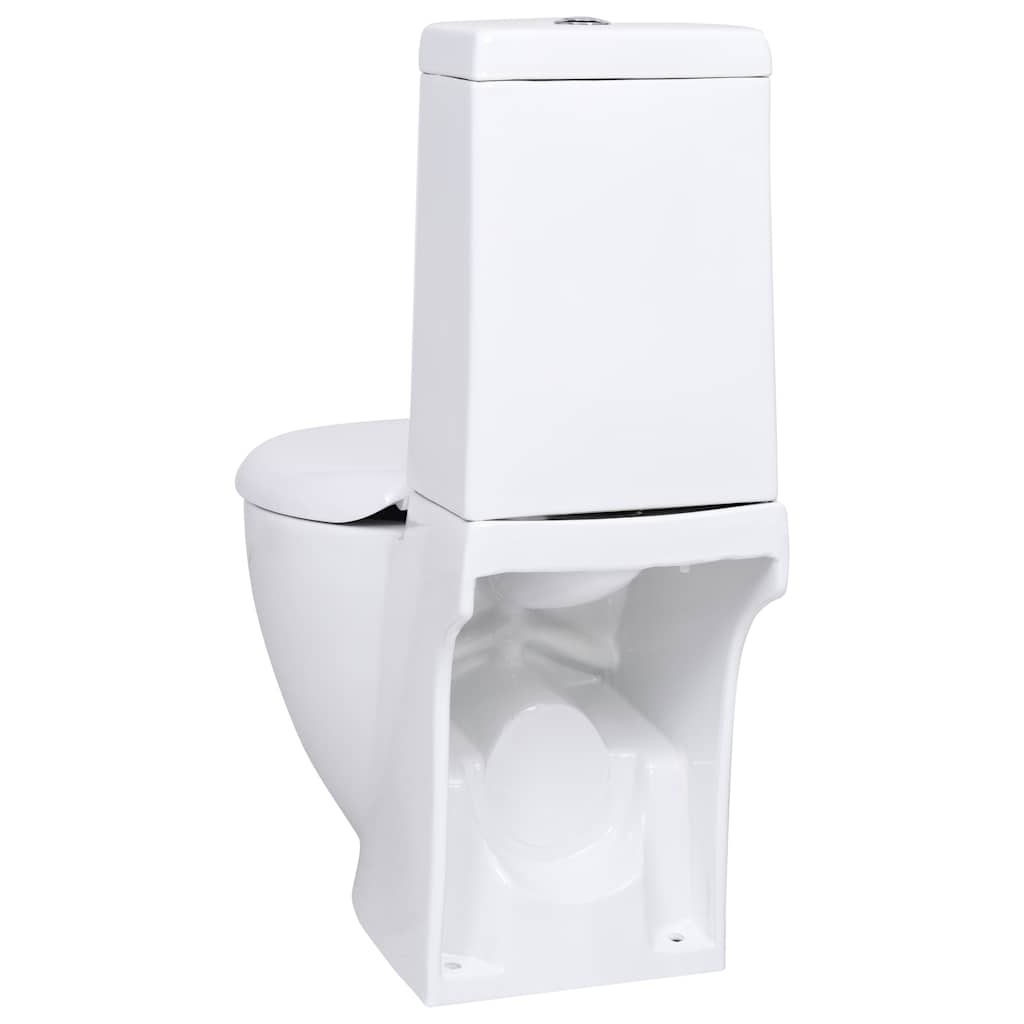 fürdőszobai kerek fehér kerámia WC alsó vízelvezetéssel