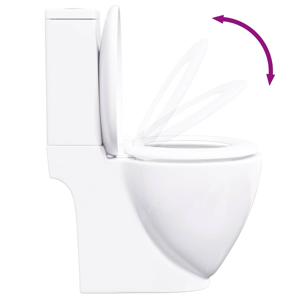 fürdőszobai kerek fehér kerámia WC alsó vízelvezetéssel