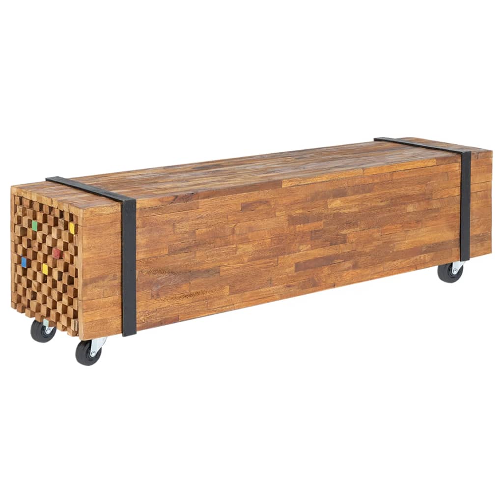 tömör tíkfa TV-állvány 110 x 30 x 32,5 cm