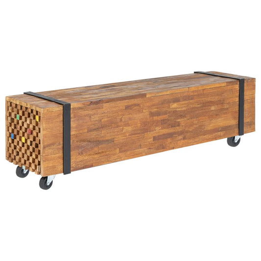 tömör tíkfa TV-állvány 110 x 30 x 32,5 cm