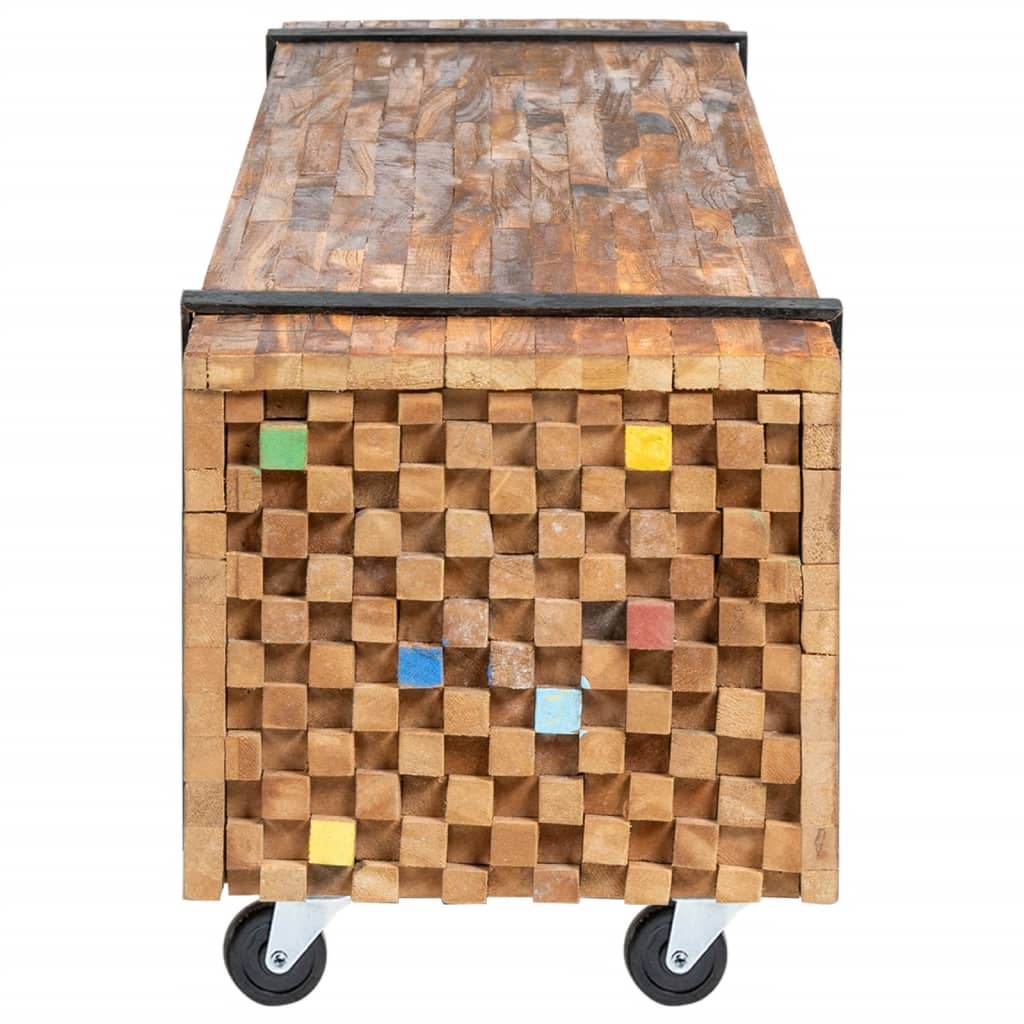 tömör tíkfa TV-állvány 110 x 30 x 32,5 cm