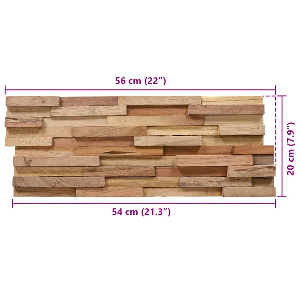 10 db tömör tíkfa 3D falburkoló panel 1,08 m²