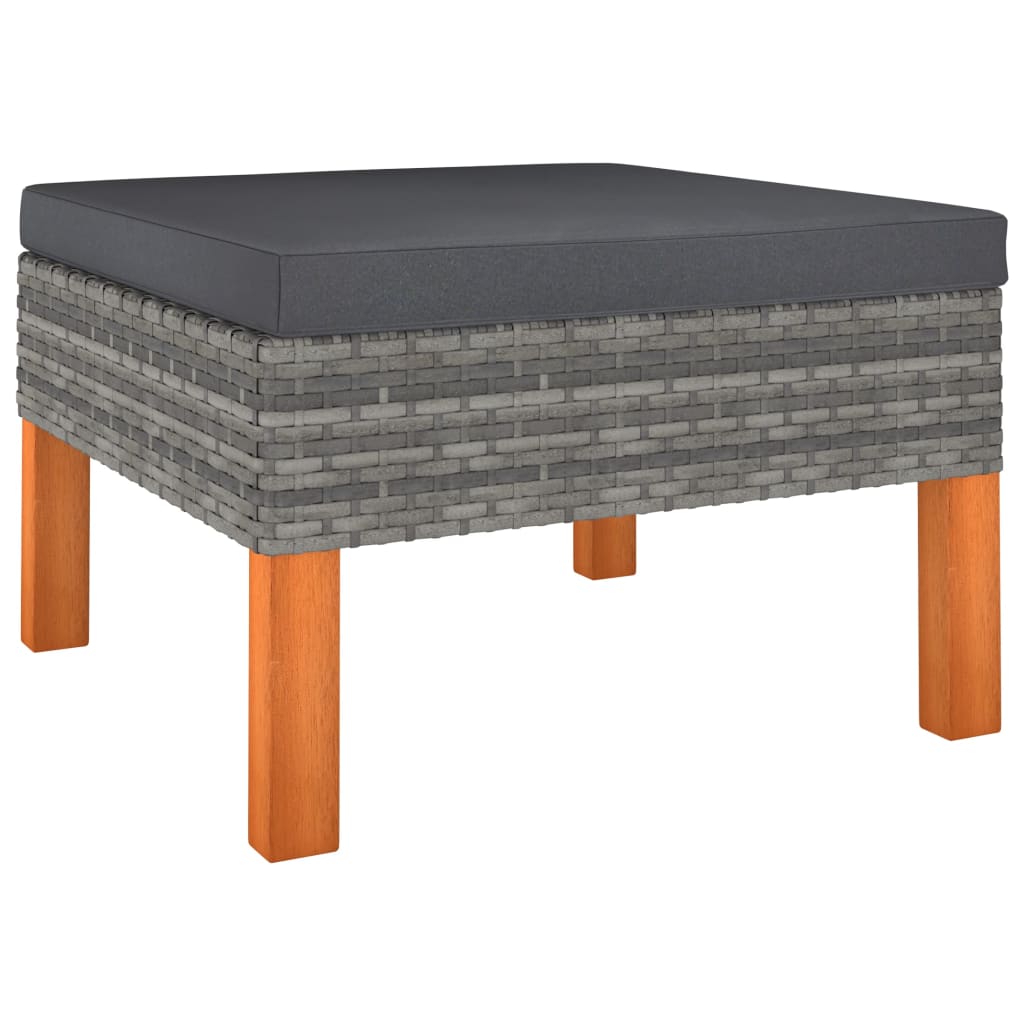 4 részes szürke polyrattan kerti ülőgarnitúra párnákkal