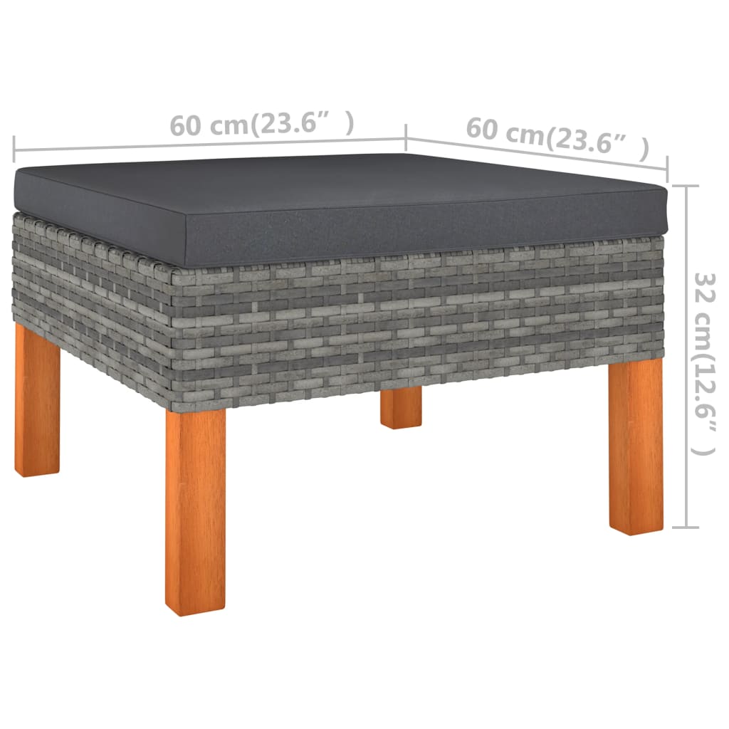 4 részes szürke polyrattan kerti ülőgarnitúra párnákkal