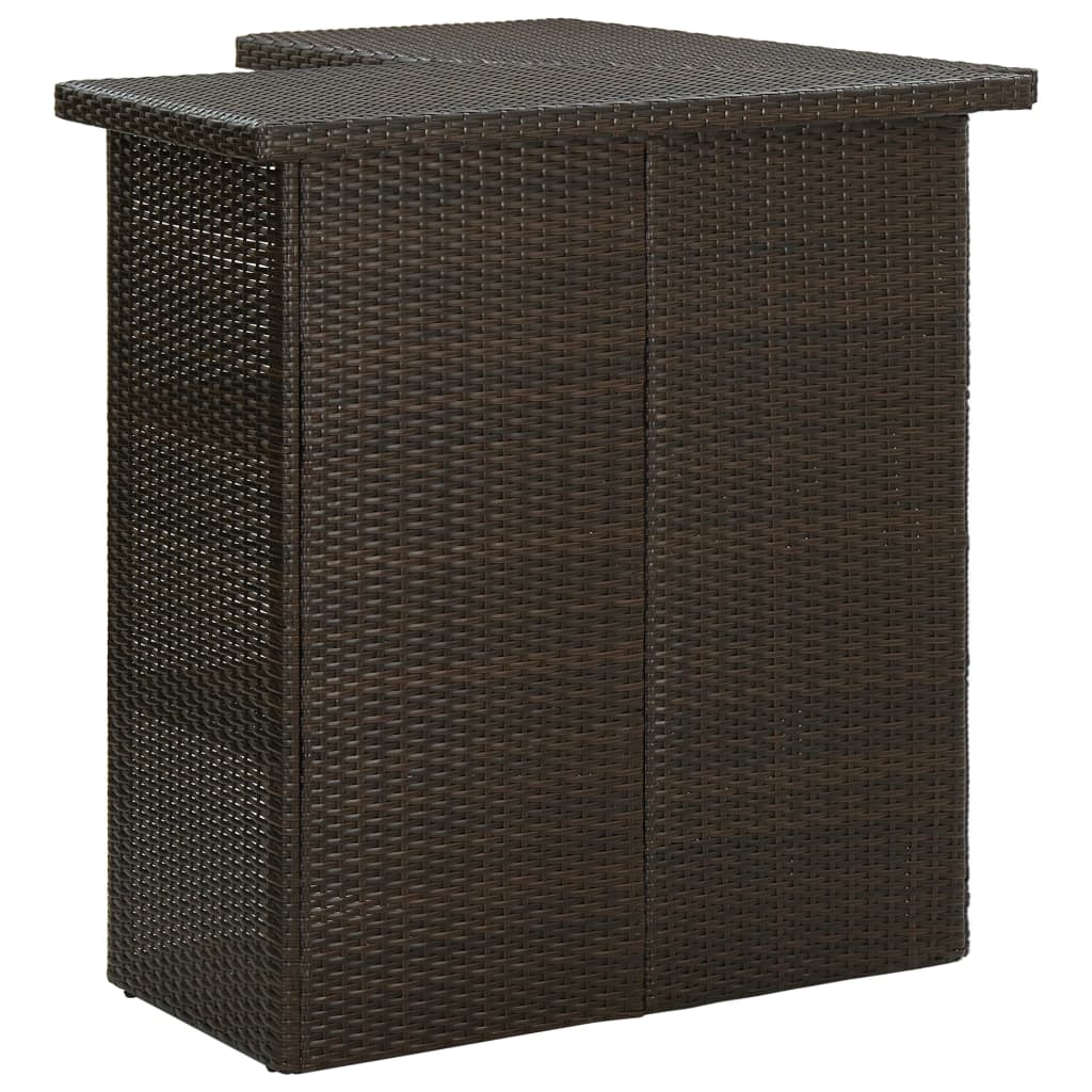 8 részes barna polyrattan kerti bárszett párnával