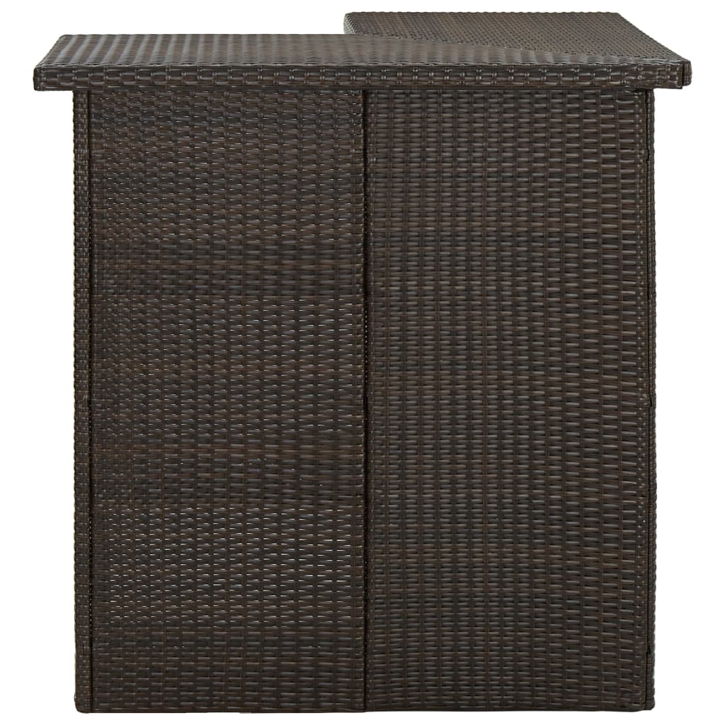 8 részes barna polyrattan kerti bárszett párnával