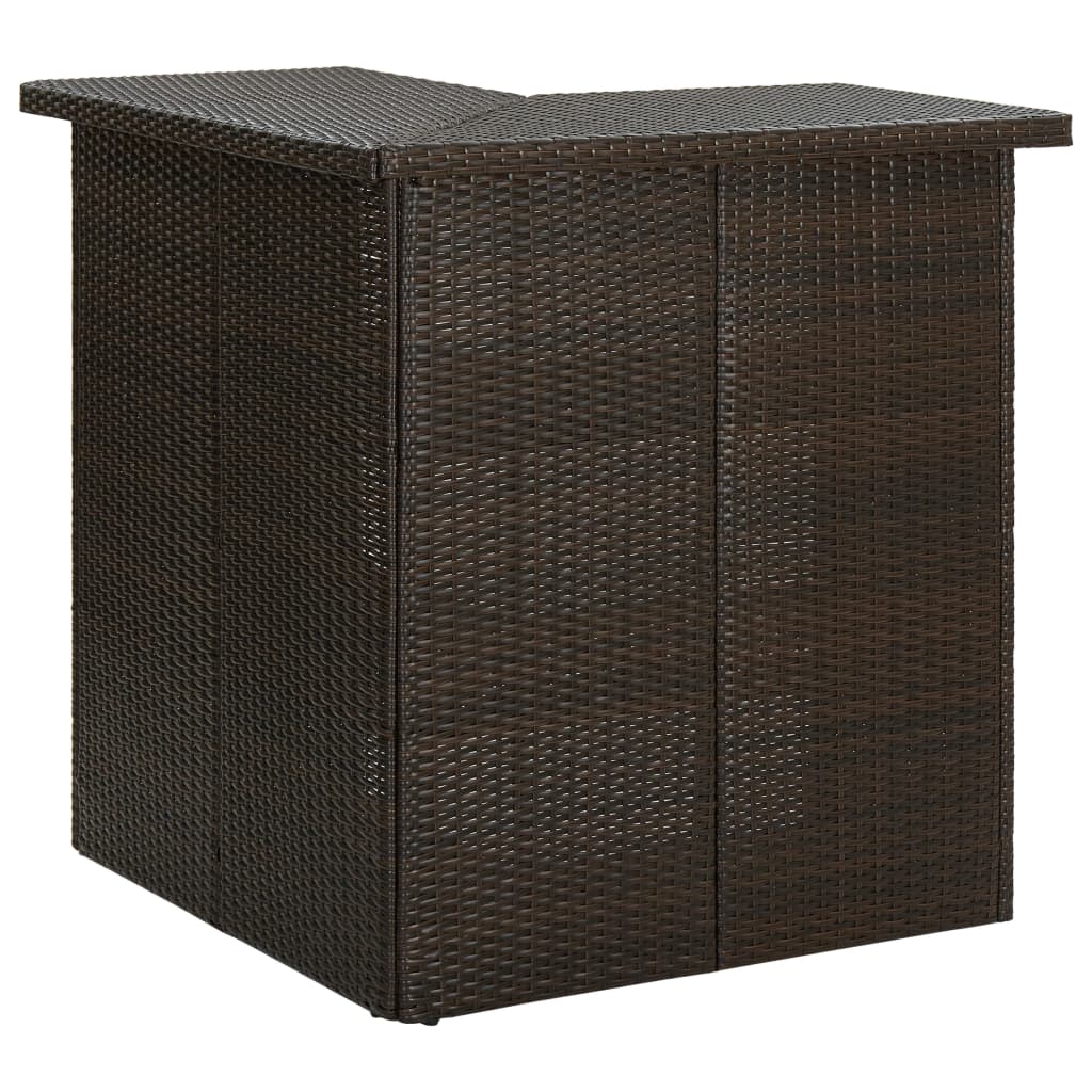 8 részes barna polyrattan kerti bárszett párnával