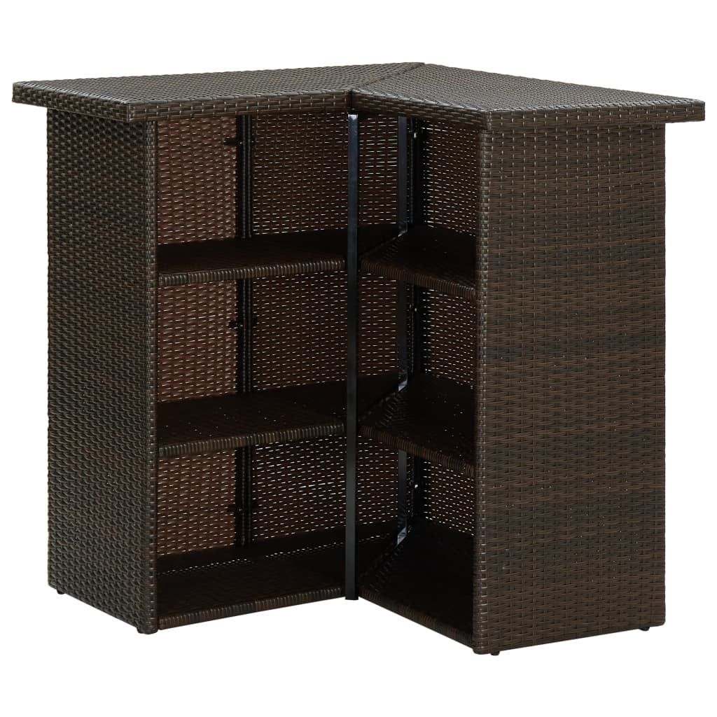 8 részes barna polyrattan kerti bárszett párnával