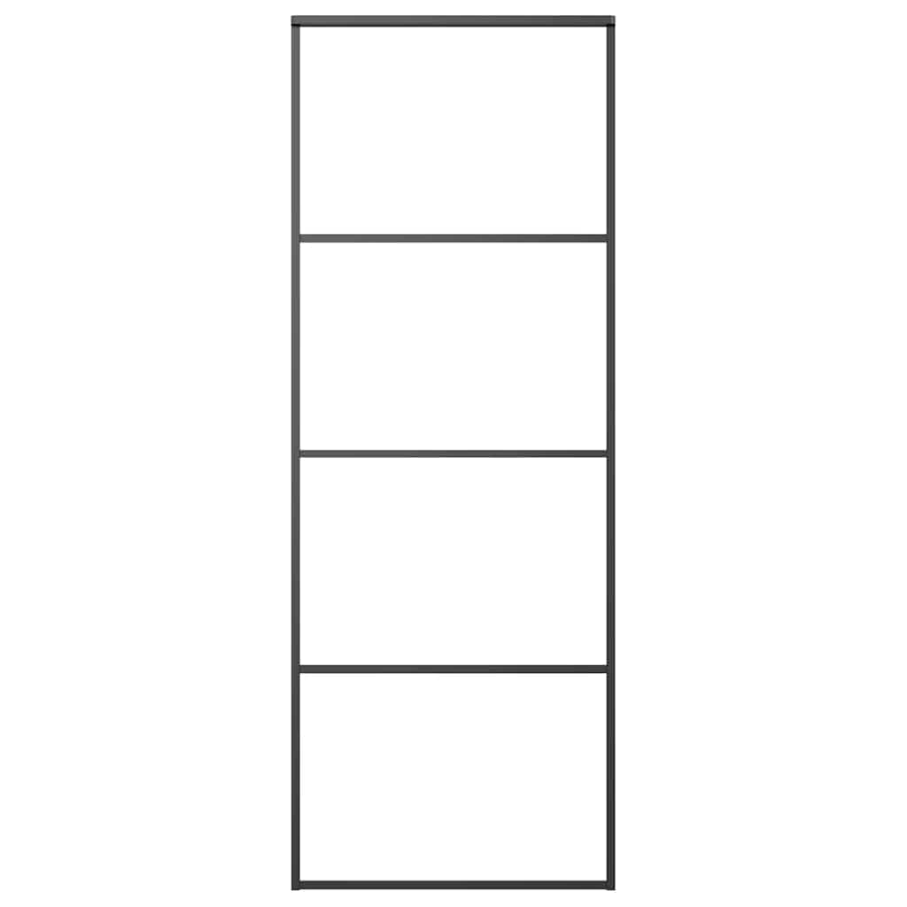 fekete alumínium és ESG üveg tolóajtó 76 x 205 cm