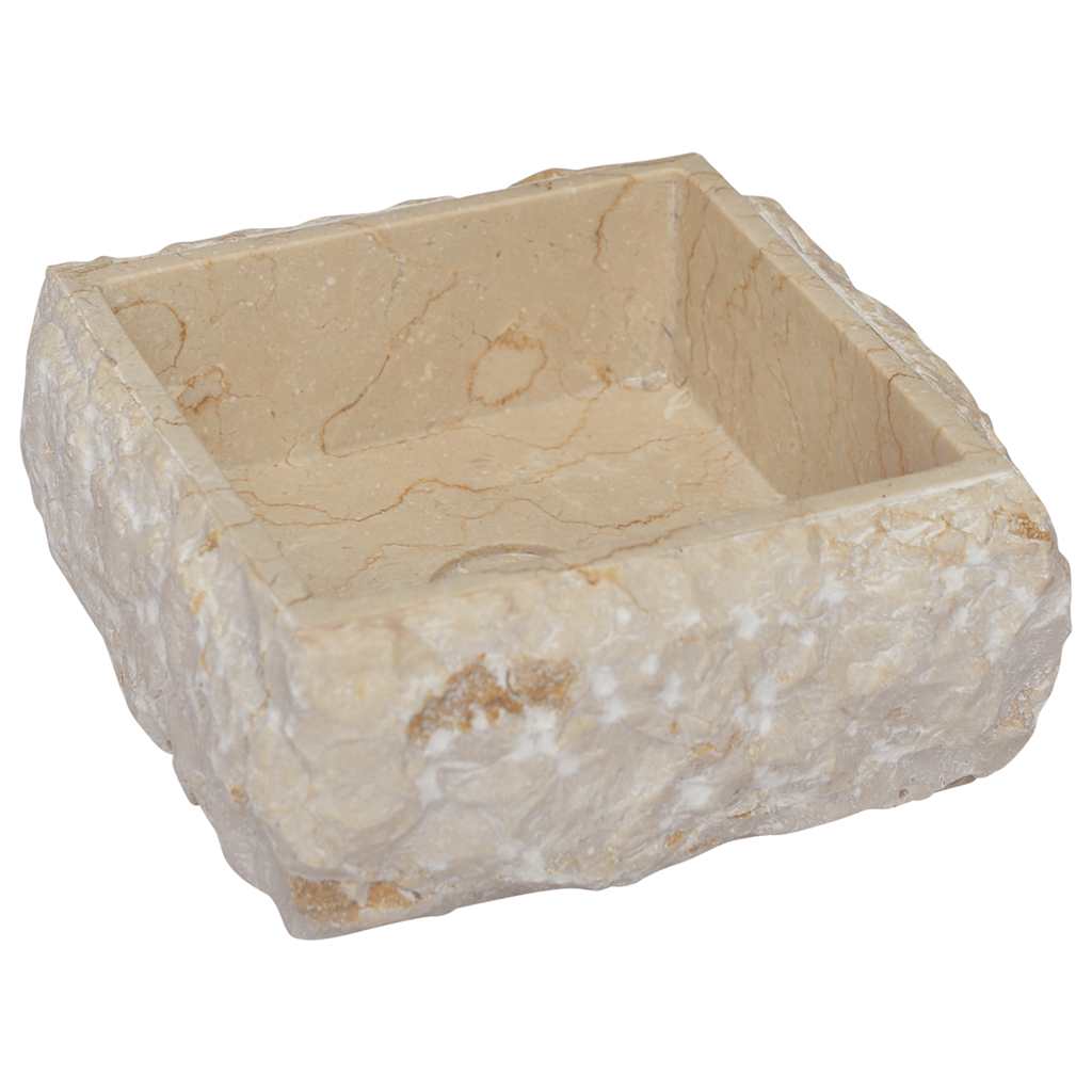 krémszínű márvány mosdókagyló 30 x 30 x 13 cm