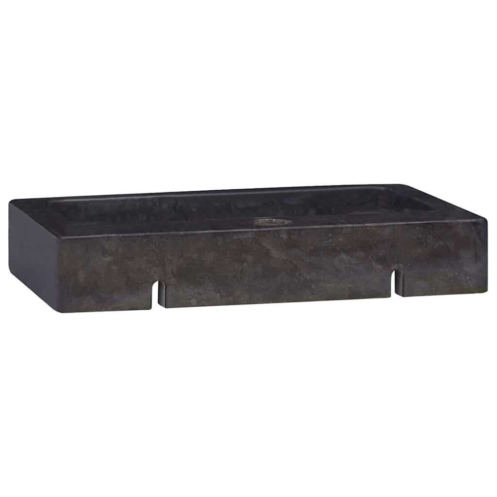 fekete márvány falra szerelhető mosdókagyló 38 x 24 x 6,5 cm