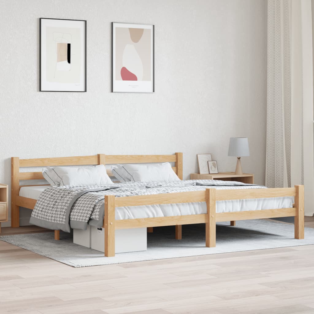tömör fenyőfa ágykeret 180 x 200 cm