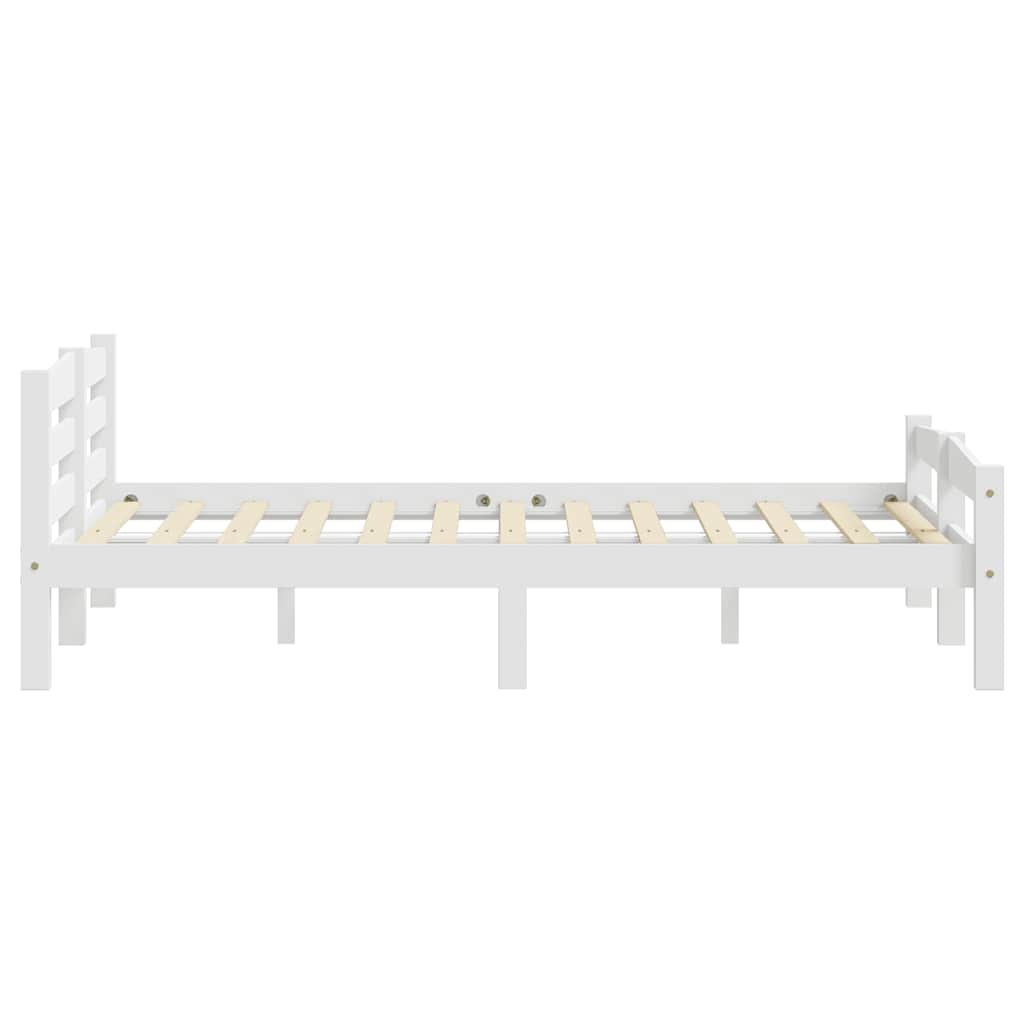 fehér tömör fenyőfa ágykeret matrac nélkül 200 x 200 cm