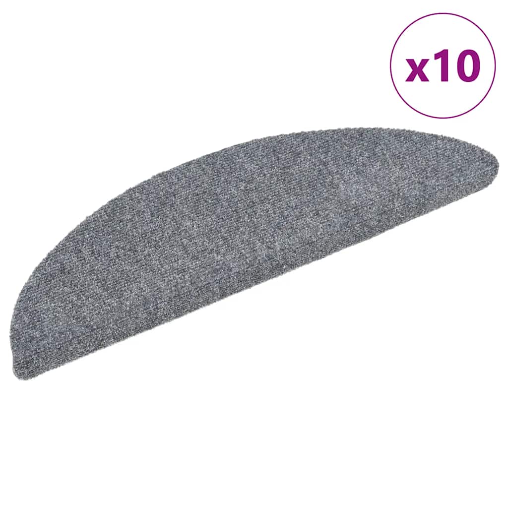 10db világosszürke lyukasztott öntapadó lépcsőszőnyeg 56x17x3cm