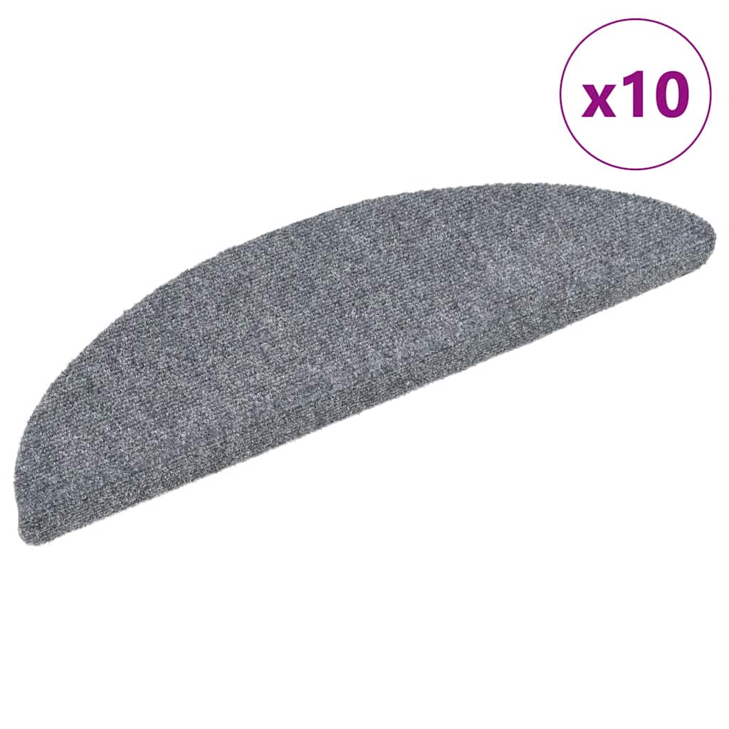 10db világosszürke lyukasztott öntapadó lépcsőszőnyeg 56x17x3cm