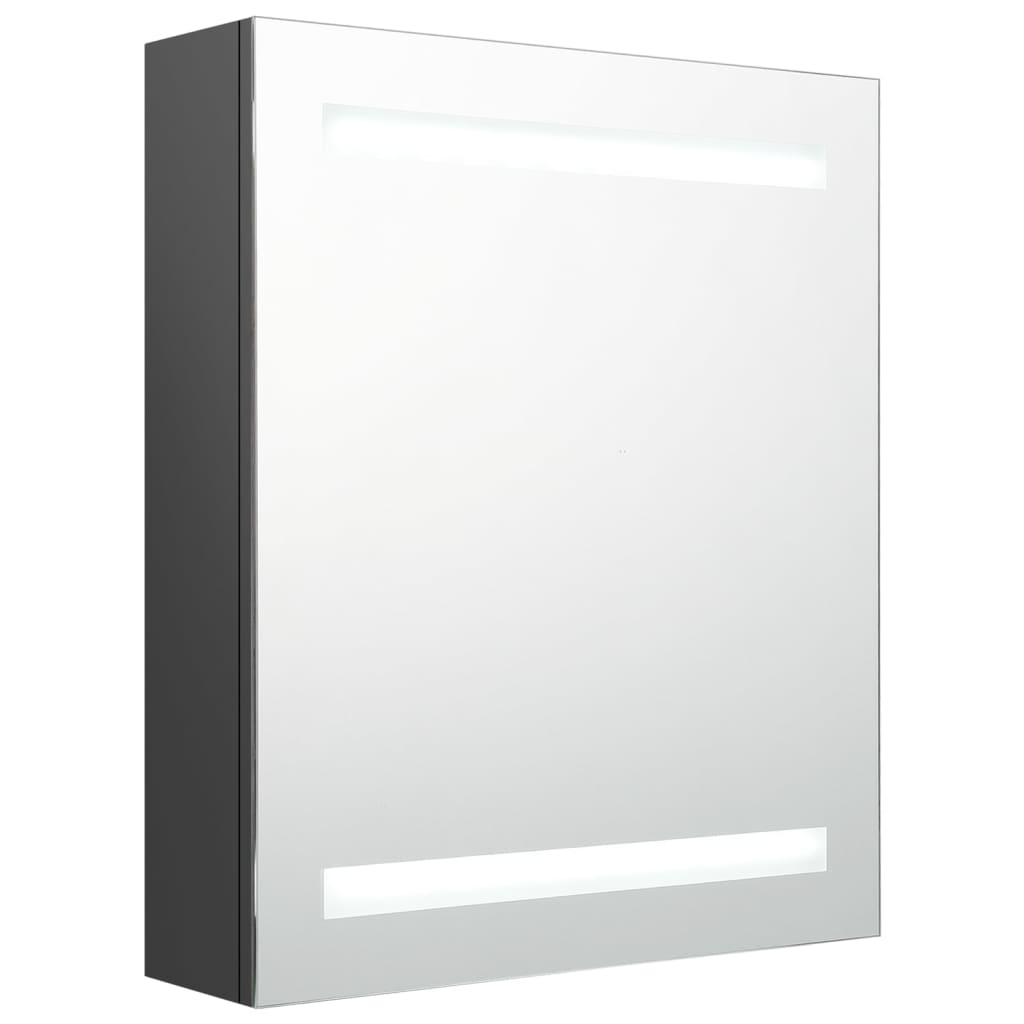 szürke LED-es tükrös fürdőszobaszekrény 50 x 14 x 60 cm