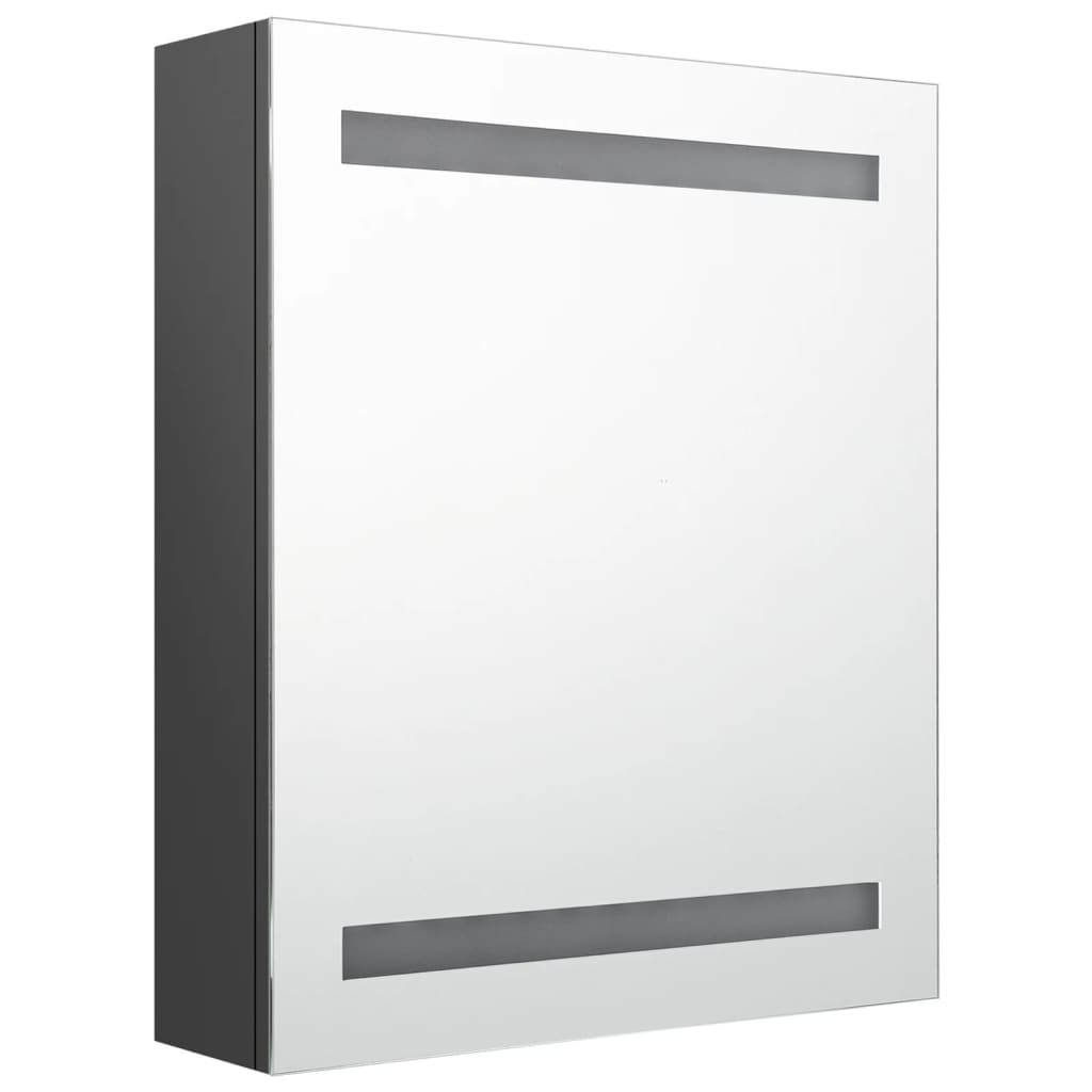 szürke LED-es tükrös fürdőszobaszekrény 50 x 14 x 60 cm