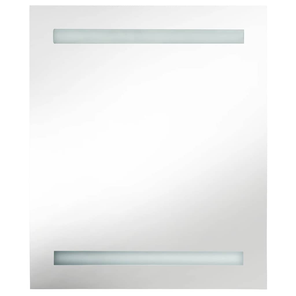 fényes szürke LED-es tükrös fürdőszobaszekrény 50 x 14 x 60 cm