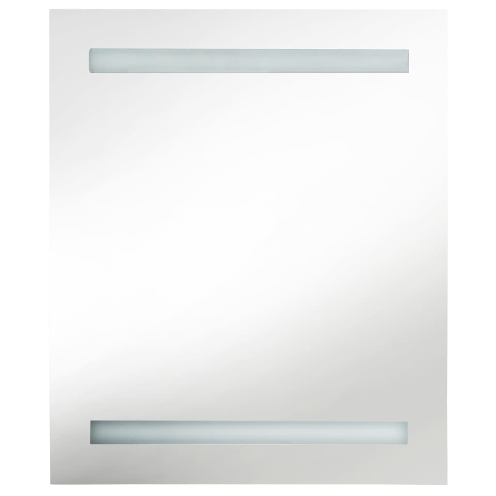 tölgyszínű LED-es tükrös fürdőszobaszekrény 50 x 14 x 60 cm
