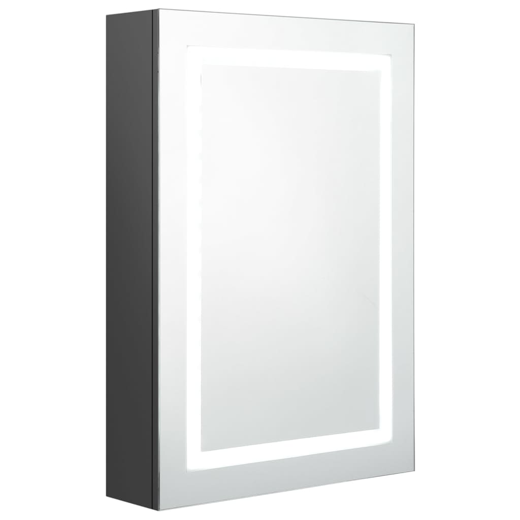 szürke LED-es tükrös fürdőszobaszekrény 50 x 13 x 70 cm