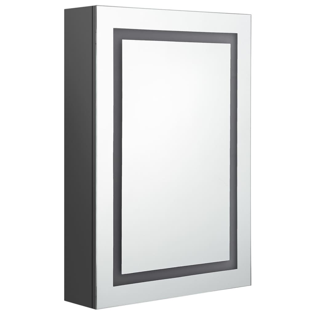 szürke LED-es tükrös fürdőszobaszekrény 50 x 13 x 70 cm