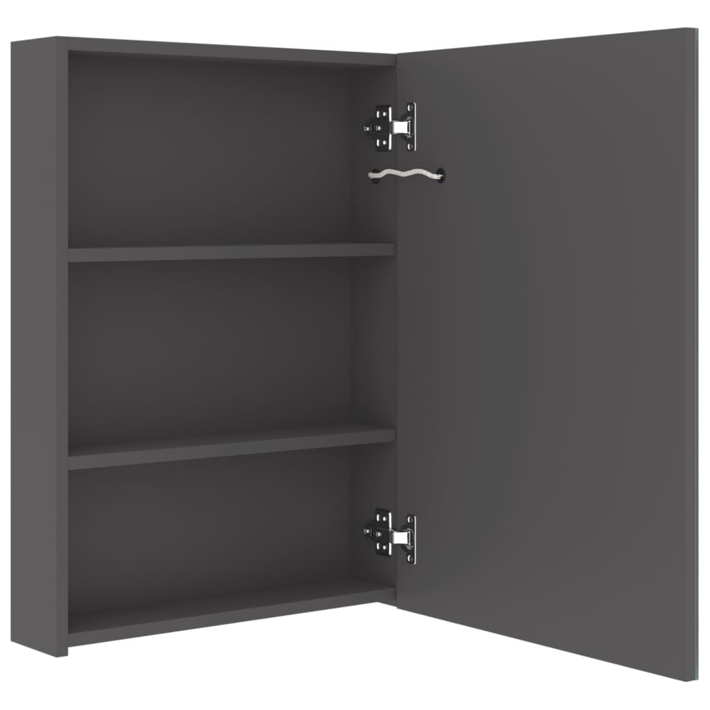 szürke LED-es tükrös fürdőszobaszekrény 50 x 13 x 70 cm