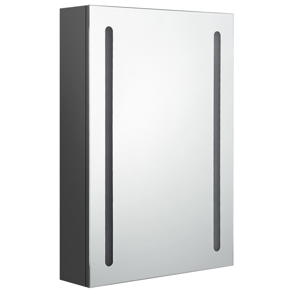 szürke LED-es tükrös fürdőszobaszekrény 50 x 13 x 70 cm
