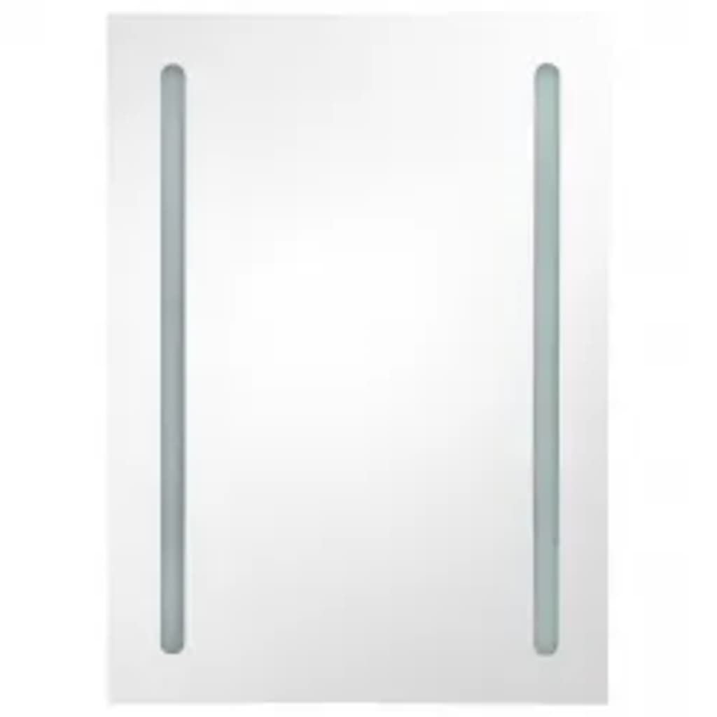 szürke LED-es tükrös fürdőszobaszekrény 50 x 13 x 70 cm