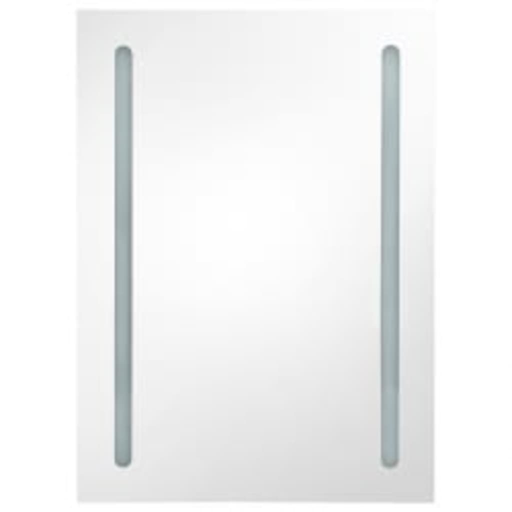 fényes szürke LED-es tükrös fürdőszobaszekrény 50 x 13 x 70 cm