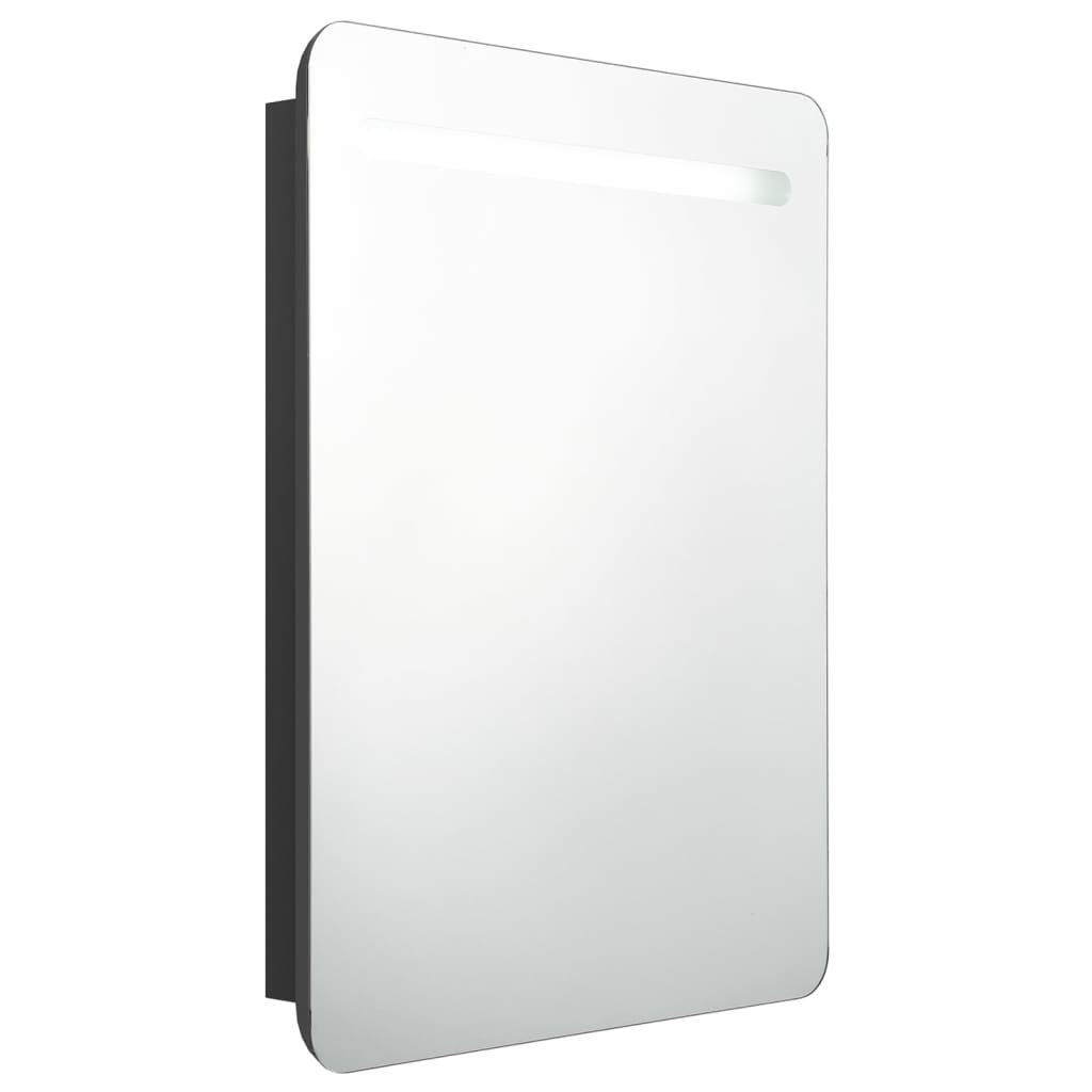 fekete LED-es tükrös fürdőszobaszekrény 60 x 11 x 80 cm
