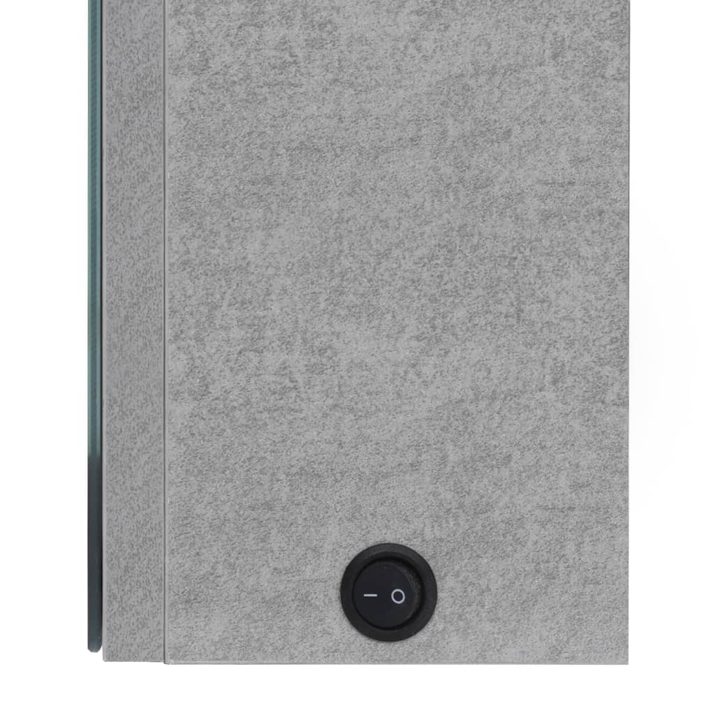betonszürke LED-es tükrös fürdőszobaszekrény 80 x 12 x 68 cm