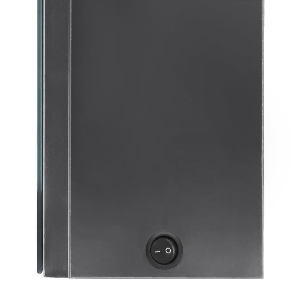 fényes szürke LED-es tükrös fürdőszobaszekrény 80 x 12 x 68 cm