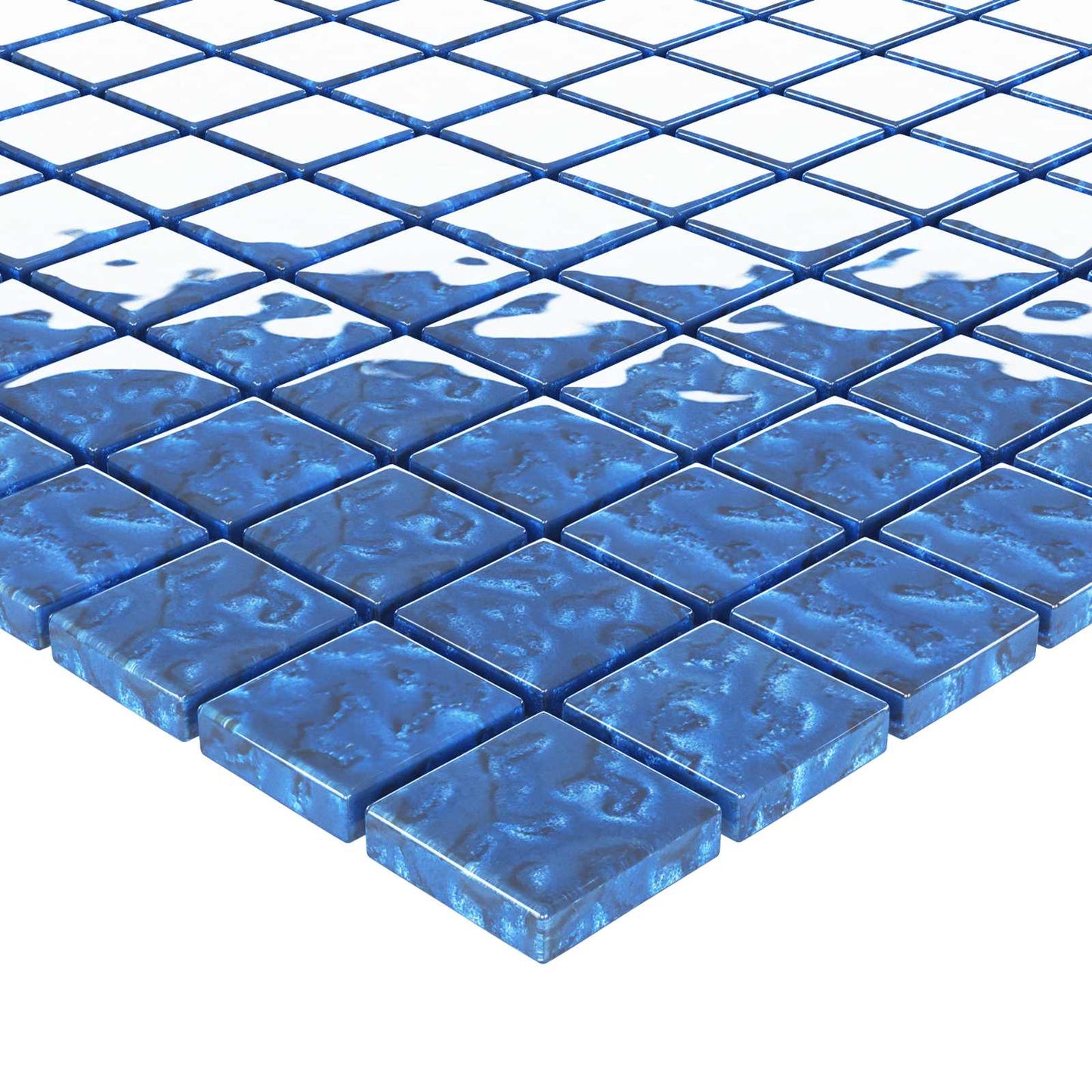 Mozaik csempe 11 pcs Kék 50 x 50 cm Üveg