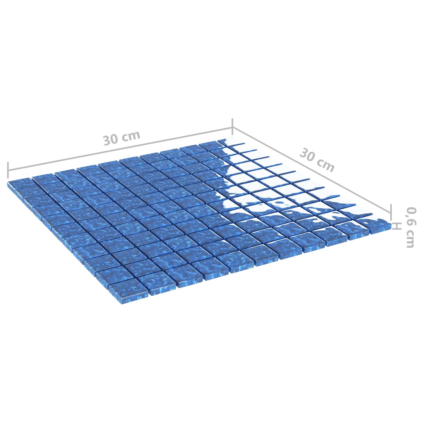 Mozaik csempe 11 pcs Kék 50 x 50 cm Üveg
