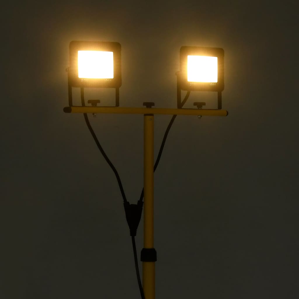 meleg fehér fényű háromlábú LED-es reflektor 2 x 20 W