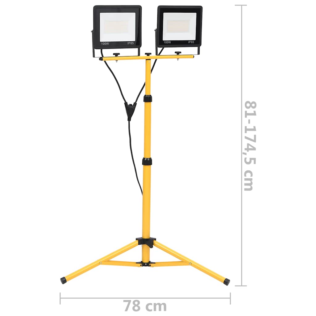 hideg fehér fényű háromlábú LED-es reflektor 2 x 100 W