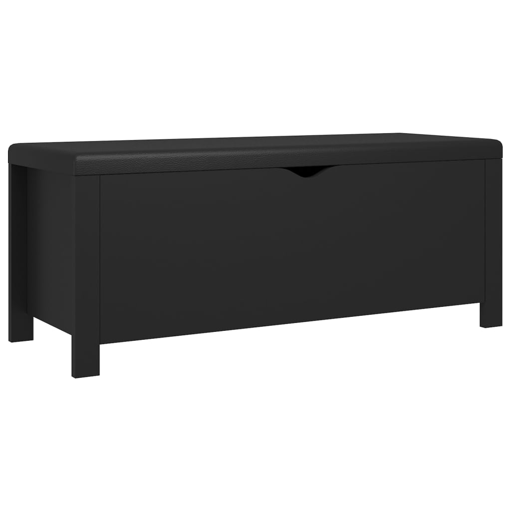 fekete szerelt fa tárolódoboz párnával 105 x 40 x 45 cm