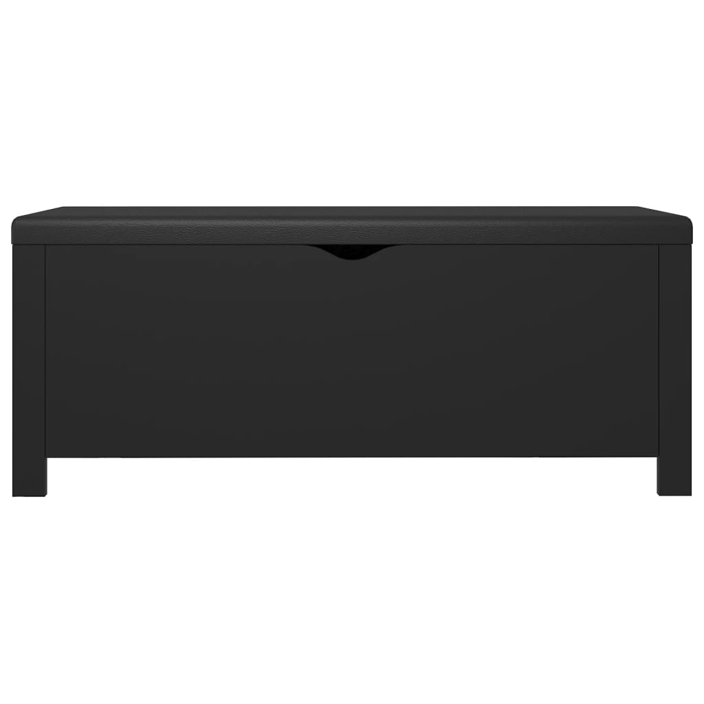 fekete szerelt fa tárolódoboz párnával 105 x 40 x 45 cm